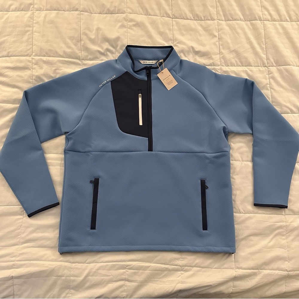 Peter Millar Galeforce Half-Zip Pullover | Bonnet Blue | Men’s size Small | NEW